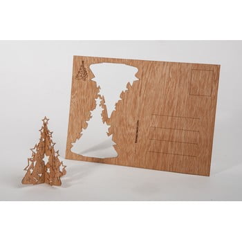 Carte poștală din lemn formes berlin vánoční stromeček, 14,8 x 10,5 cm