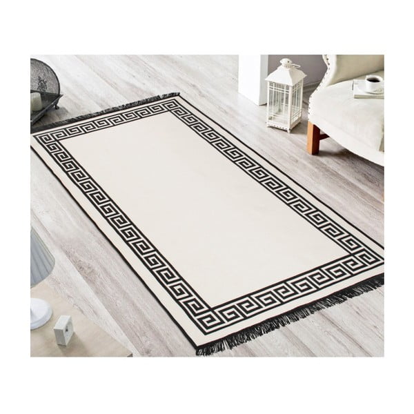 Béžovo-černý oboustranný koberec Justed, 80 x 150 cm