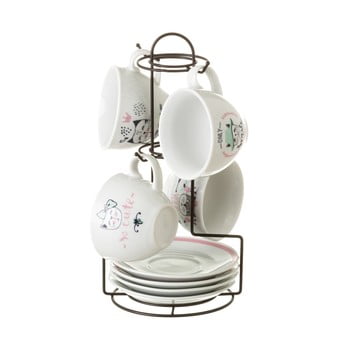 Set 4 cești din porțelan unimasa boho, 160 ml