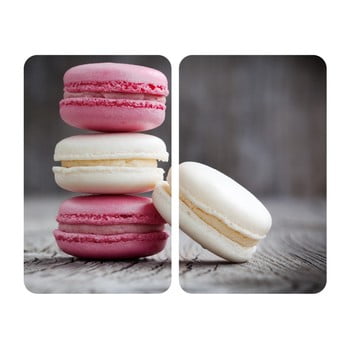 Set 2 protecții din sticlă pentru aragaz wenko macarons, 52 x 30 cm