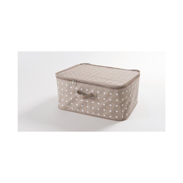Malý béžový box na uložení oblečení Compactor Dots
