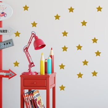 Set autocolante de perete north carolina scandinavian home decors star, auriu