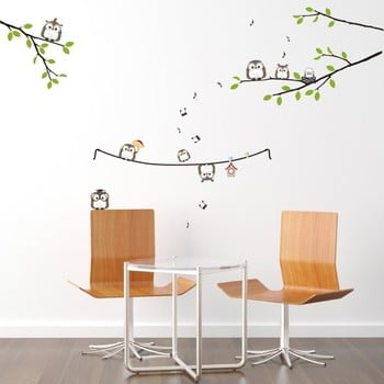 Set autocolante ambiance owls singing on tree