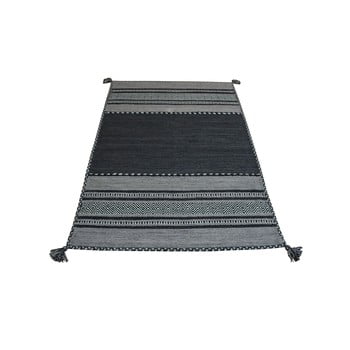 Covor din bumbac floorita antique kilim, 120 x 180 cm, gri închis