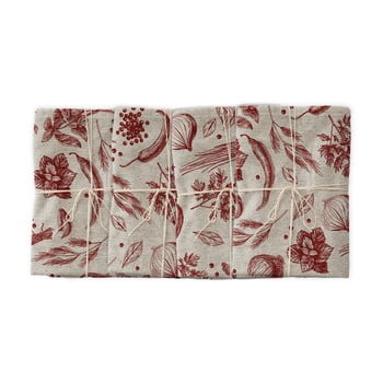 Set 4 șervețele textile linen couture red peppers, lățime 40 cm