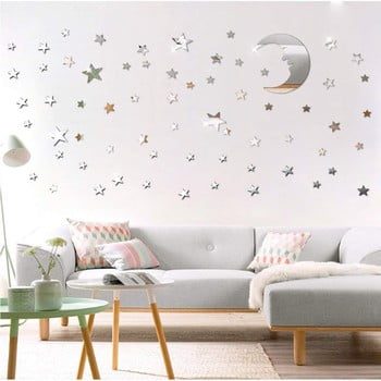 Set 77 autocolante oglindă de perete ambiance moon and stars