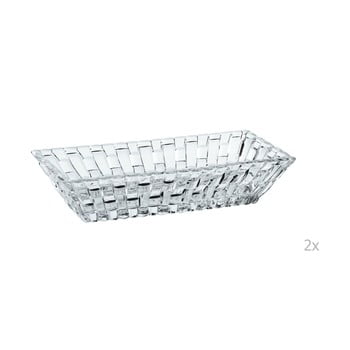 Set 2 boluri pătrate din cristal nachtmann bossa nova, lungime 17 cm