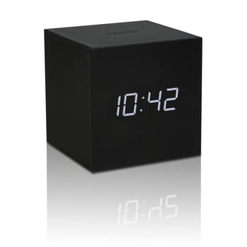 Ceas deșteptător cu led gingko gravity cube, negru