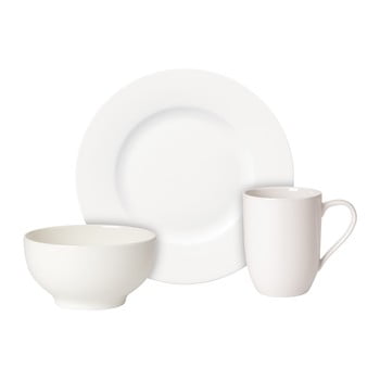 Set cană, bol și farfurie din porțelan pentru desert villeroy & boch for me, alb