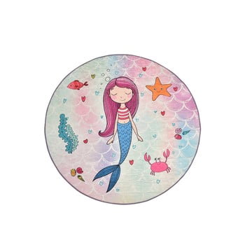Covor antiderapant pentru copii chilai mermaid, ø 140 cm