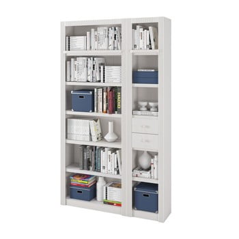 Bibliotecă de lemn de pin støraa bailey, 128 x 213 cm, alb