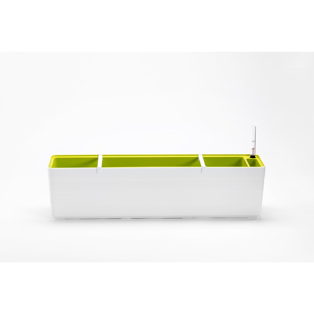 Bílo-zelený samozavlažovací truhlík Plastia Berberis , délka 78 cm