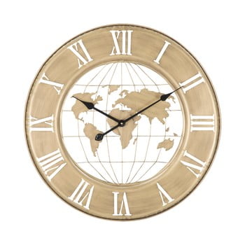 Ceas de perete mauro ferretti world, ø 63 cm, auriu