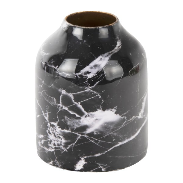Černo-bílá železná váza PT LIVING Marble, výška 10 cm