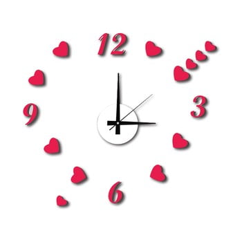 Ceas de perete autocolant mauro ferretti hearts, ⌀ 50 cm