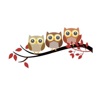 Autocolant din vinil pentru perete happy owls