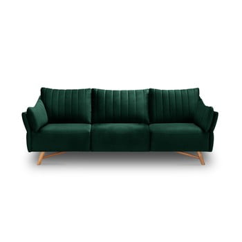 Canapea cu tapițerie de catifea interieur 86 elysée, 232 cm, verde închis