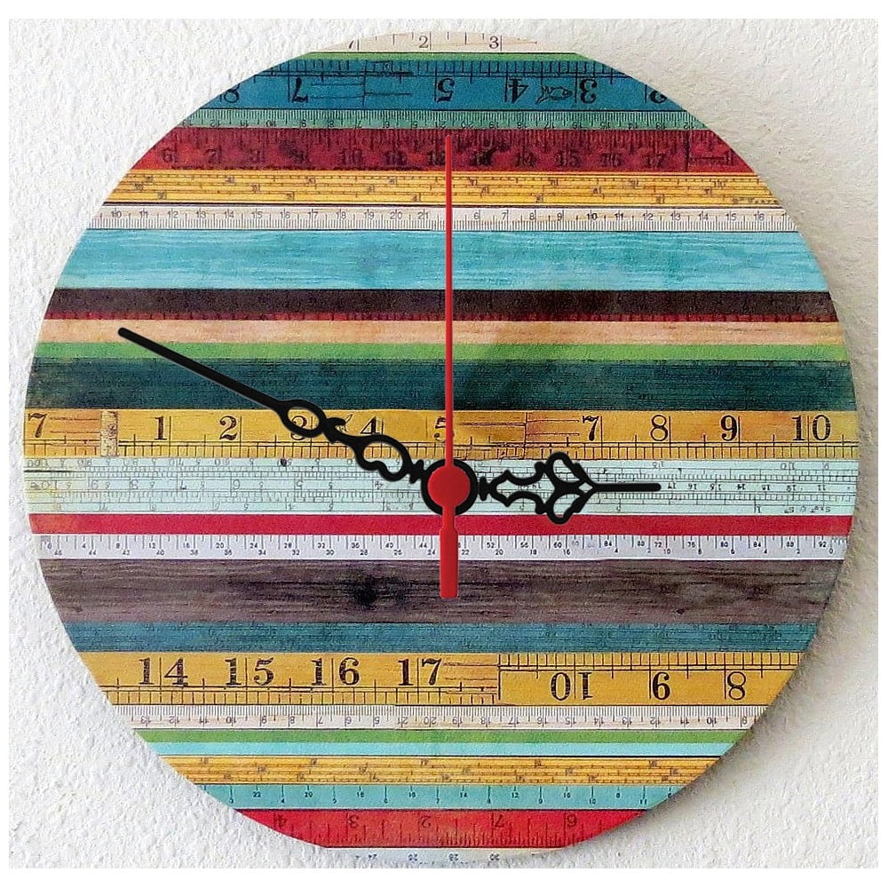Nástěnné hodiny Wooden Stripes, 30 cm