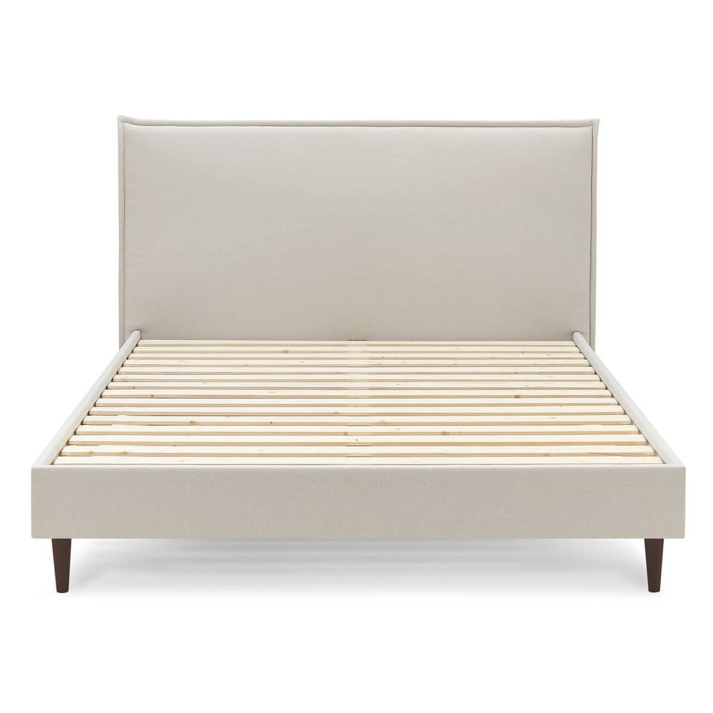Béžová dvoulůžková postel Bobochic Paris Sary Dark, 180 x 200 cm