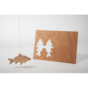 Carte poștală din lemn formes berlin kapr, 14,8 x 10,5 cm