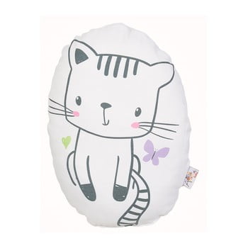 Pernă din amestec de bumbac pentru copii Apolena Pillow Toy Cute Cat, 30 x 22 cm imagine
