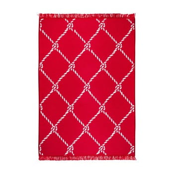 Covor reversibil rope, 140 x 215 cm, roșu - alb