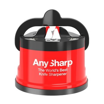 Dispozitiv de ascuțit cuțite cu ventuză Gift Company AnySharp, roșu