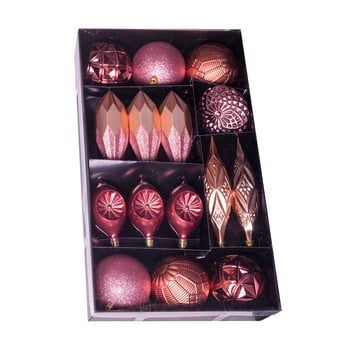Set 16 decorațiuni de crăciun unimasa surtidas, roz