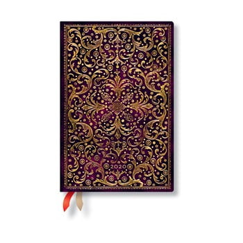 Agendă pentru anul 2020, cu copertă tare Paperblanks Aurelia, 368 file, vișiniu