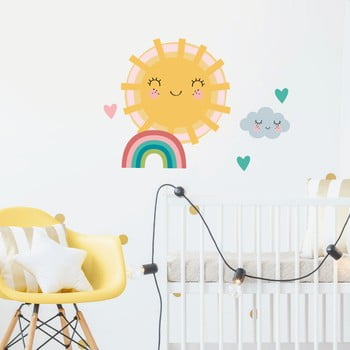 Set autocolante pentru perete ambiance sun, clound and rainbow
