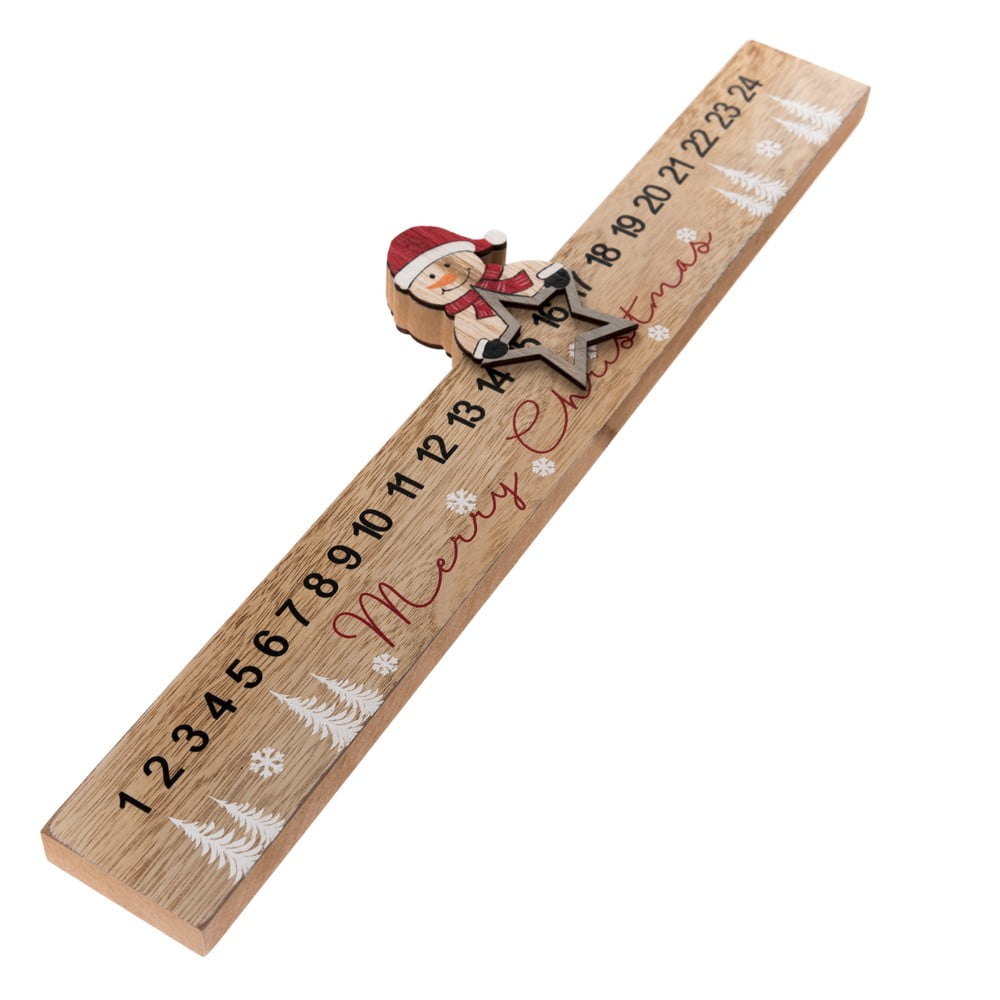 Adventní kalendář ze dřeva Dakls, délka 40 cm