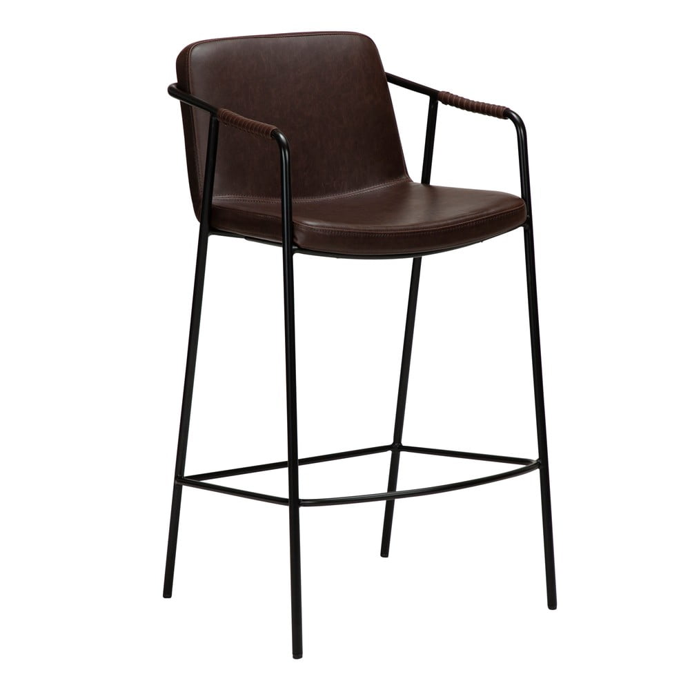 Tmavě hnědá barová židle z imitace kůže DAN-FORM Denmark Boto, výška 105 cm