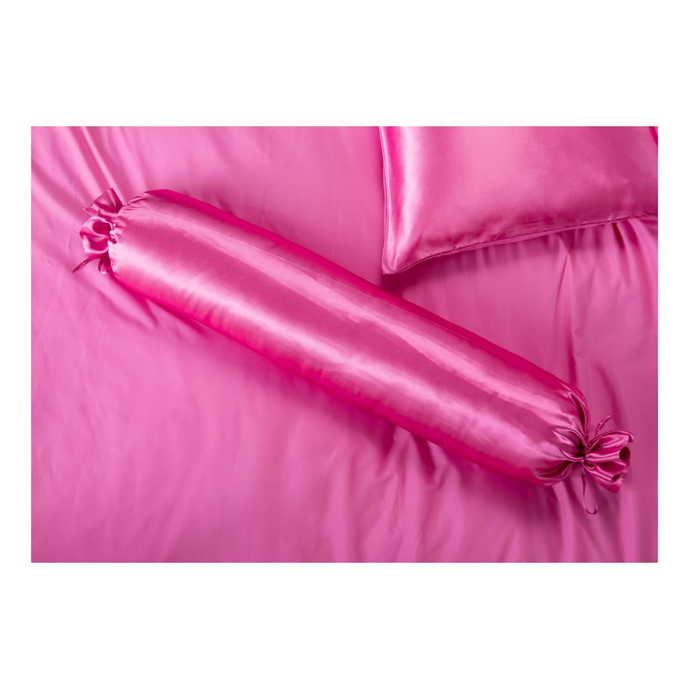 Růžový saténový povlak na polštář Ambianzz, 90 x 23 cm
