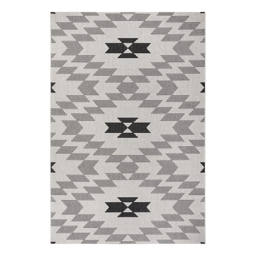Černo-bílý venkovní koberec Ragami Geo, 160 x 230 cm