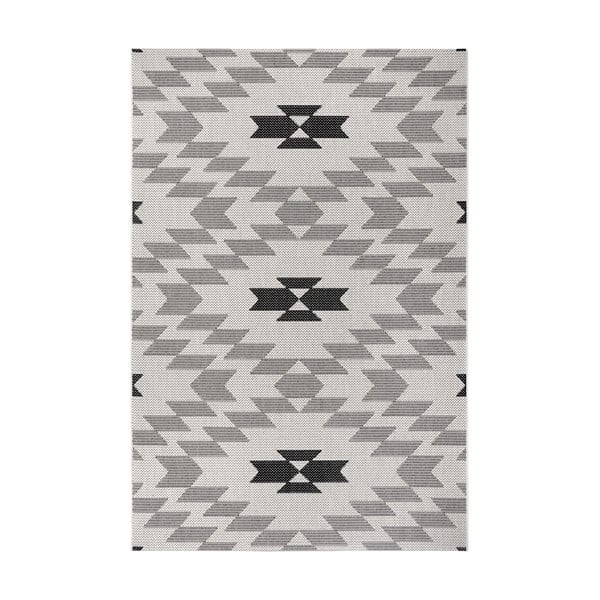 Černo-bílý venkovní koberec Ragami Geo, 200 x 290 cm