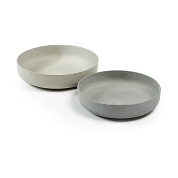 Set 2 boluri din ciment la forma stefy, gri