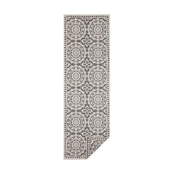 Covor reversibil bougari jardin, 80 x 350 cm, gri-crem