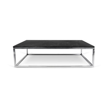 Măsuță de cafea cu blat din marmură temahome prairie, 75 x 120 cm, negru - argintiu