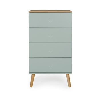 Dulap cu detalii în decor de stejar tenzo dot, lățime 55 cm, verde