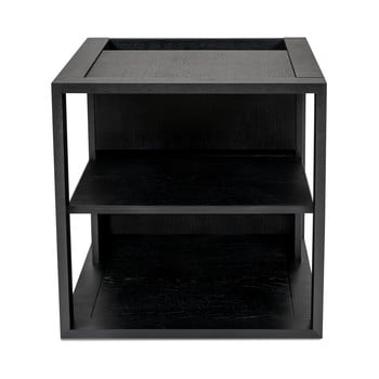 Masă auxiliară în decor de lemn de nuc woodman cube, 50 x 50 cm, maro