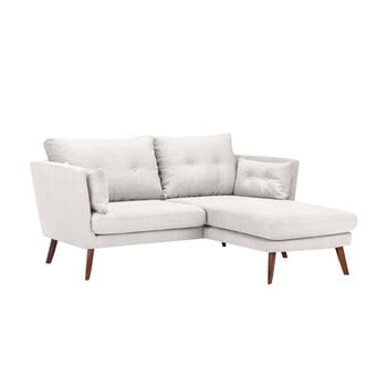 Canapea cu 3 locuri mazzini sofas elena, cu șezlong pe partea dreaptă, bej deschis
