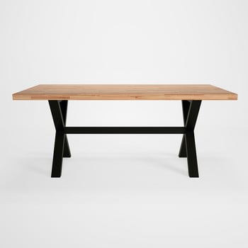 Masă cu blat din lemn de stejar artemob concepto x, 180 x 90 cm