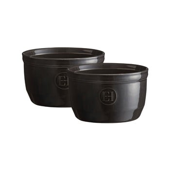 Set 2 forme de copt ramekin emile henry n°10, negru