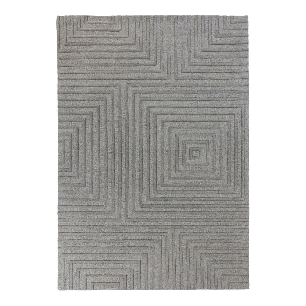 Šedý vlněný koberec Flair Rugs Estela, 120 x 170 cm