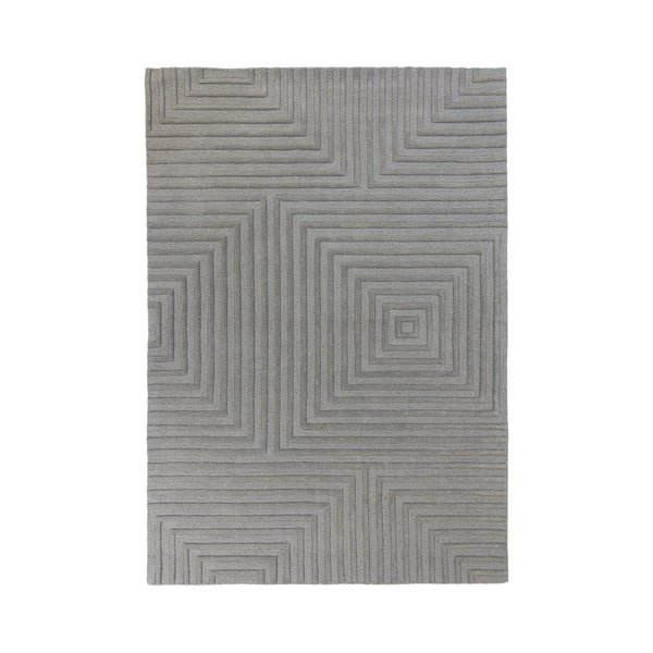 Šedý vlněný koberec Flair Rugs Estela, 120 x 170 cm