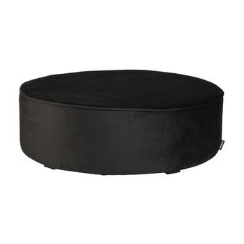 Puf din catifea woood sara, ⌀ 78 cm, negru