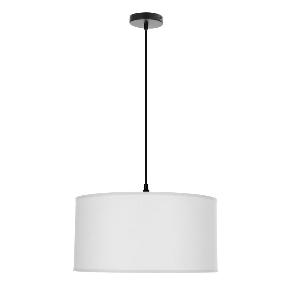 Bílé závěsné svítidlo s textilním stínidlem ø 40 cm Shanti – Candellux Lighting