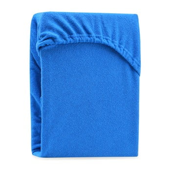 Cearșaf elastic pentru pat dublu ameliahome ruby blue, 220-240 x 220 cm, albastru