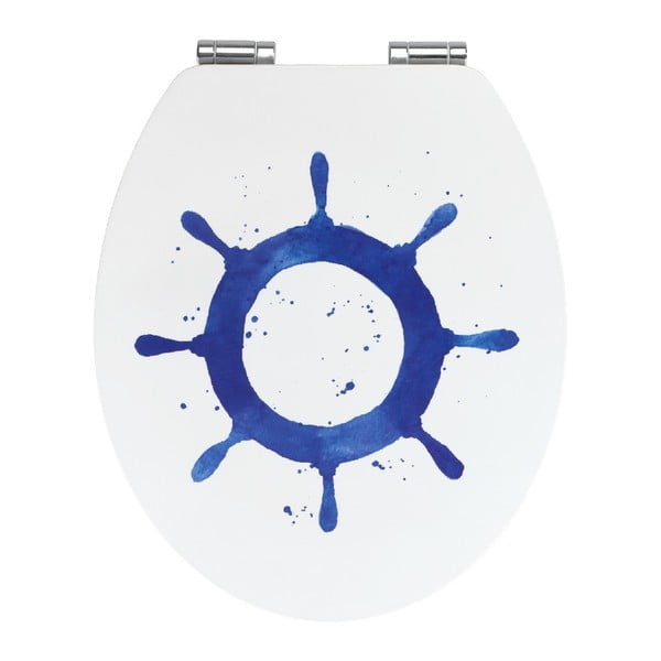WC sedátko z bambusu a dřevovláknité desky Wenko Steering Wheel, 44 x 37,5 cm