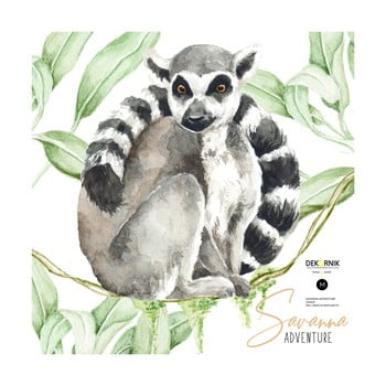Autocolant de perete dekornik, 34 x 40 cm, lemur